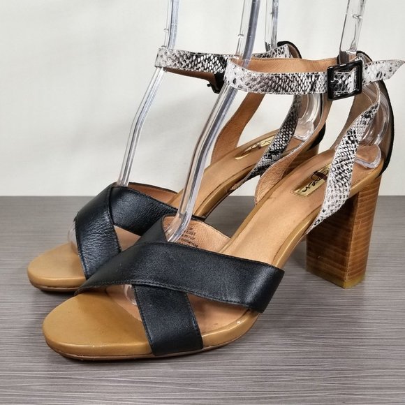 Halogen Haley Crisscross Strap Sandal, Snakeskin Black Leather, Womens Size 11 M - Picture 3 of 11